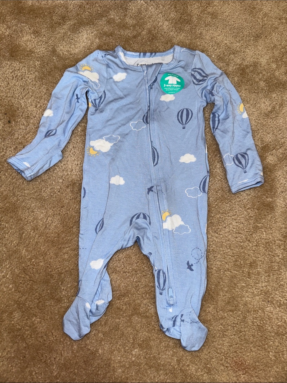 Carter's‎ Blue Hot Air Balloon Footed One-Piece
